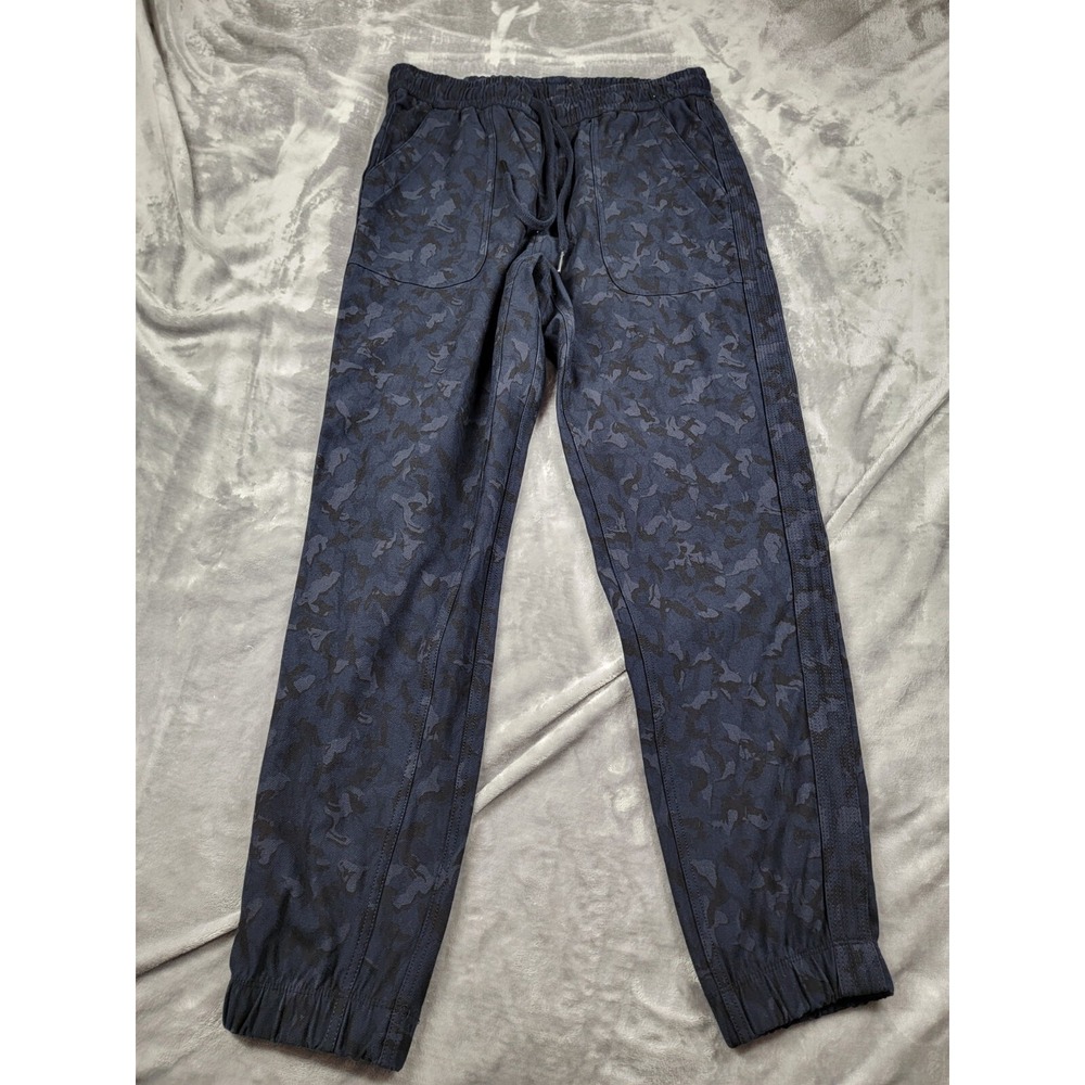 Athleta Farallon Stratum Blue Camo Jogger Pockets Womens 8 (30-34 waist)